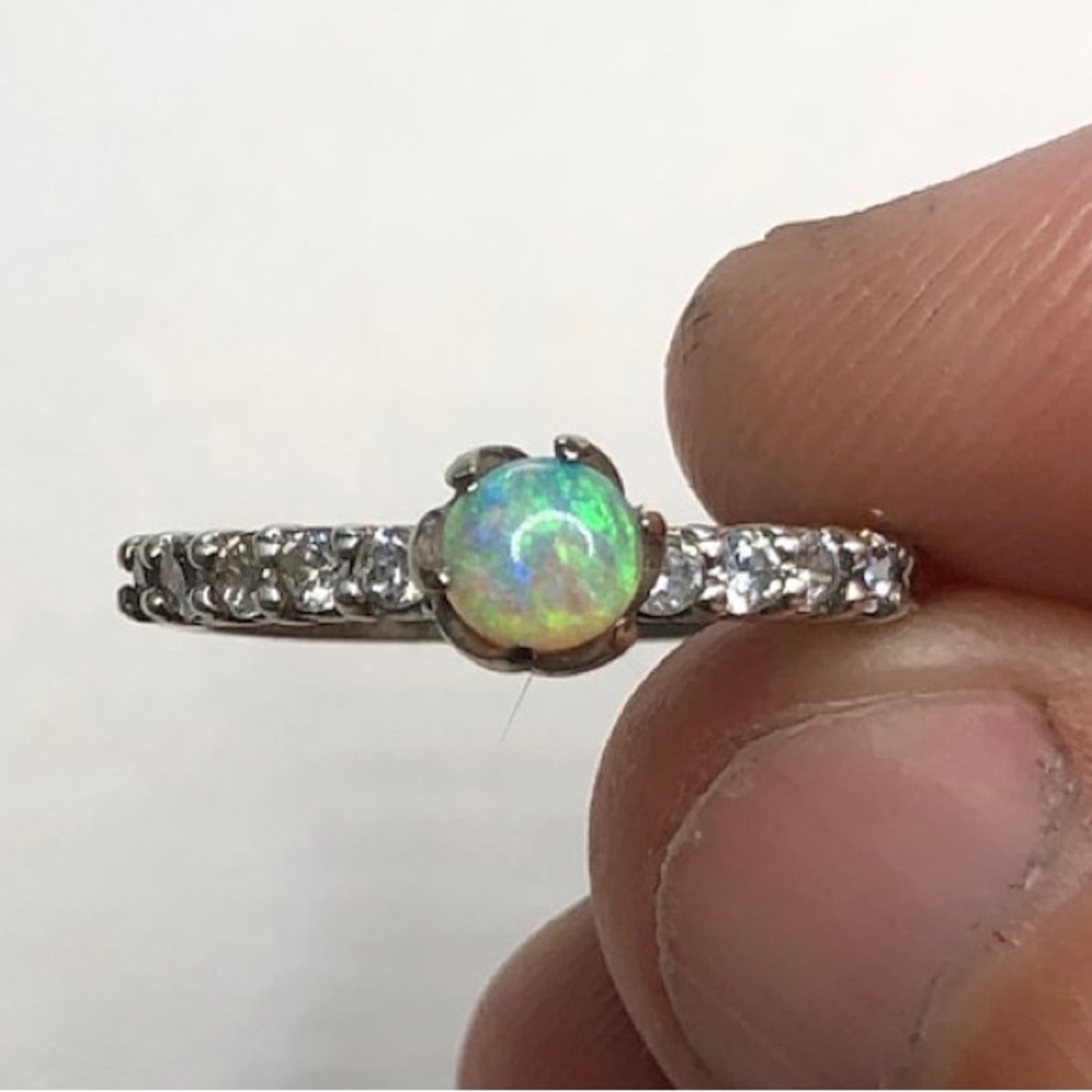 Ethereal Opal Silver Ring | Genuine Sterling Silver |Dainty Birthstone Jewelry